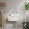 Fireclay Cleaner Sink with Grid & Legs 515mm(w) x 393mm(d) x 382mm(h)
