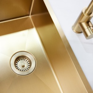 TOP-FIX Kitchen Strainer without Overflow - Brushed Brass