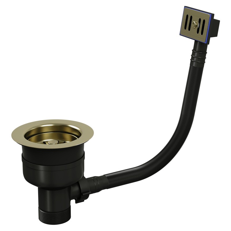 TOP-FIX Kitchen Strainer with Overflow - Brushed Brass