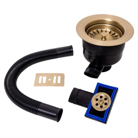 TOP-FIX Kitchen Strainer with Overflow - Brushed Brass