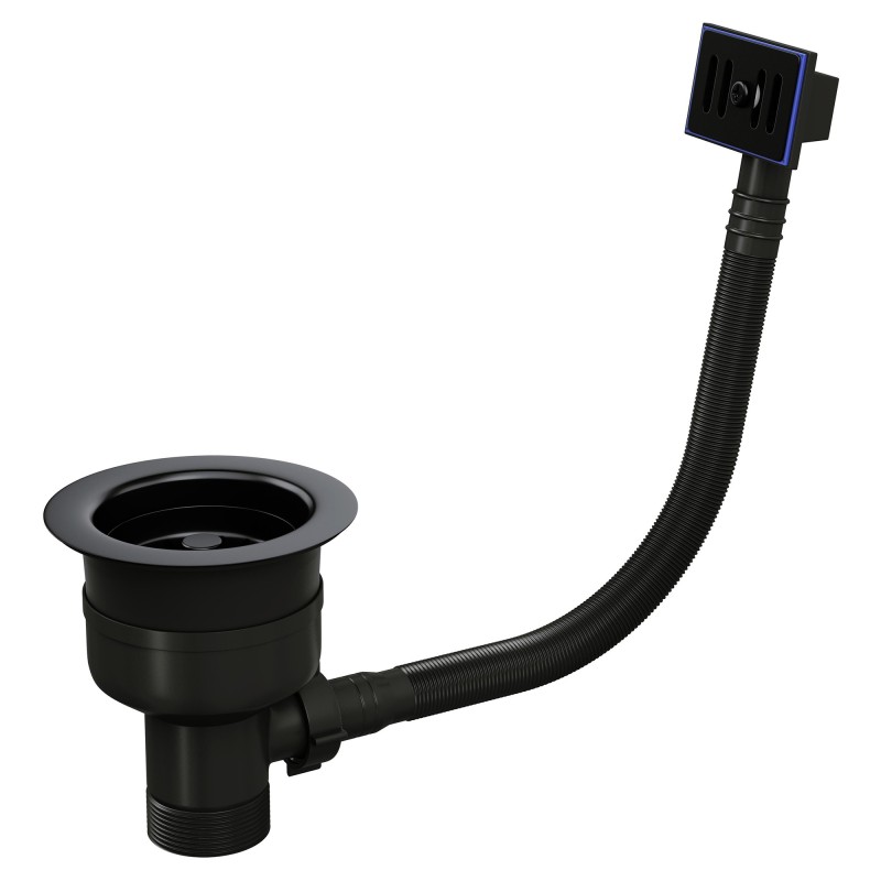 TOP-FIX Kitchen Strainer with Overflow - Black