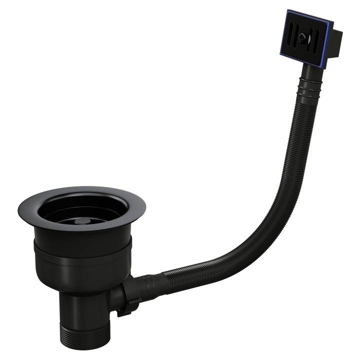 TOP-FIX Kitchen Strainer with Overflow - Black