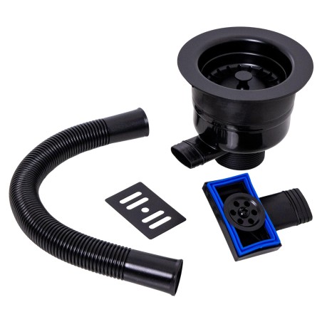 TOP-FIX Kitchen Strainer with Overflow - Black