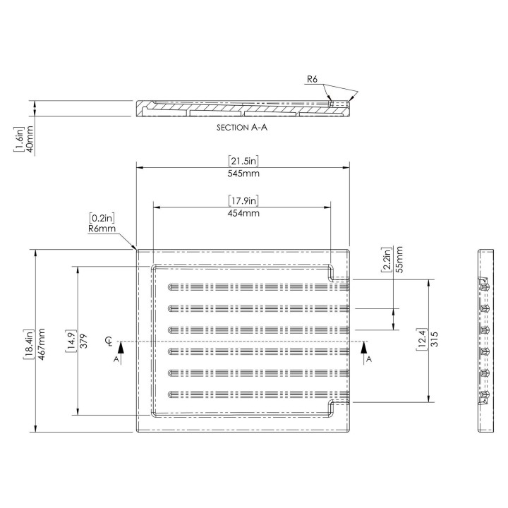 Sink Drainer - 545mm x 467mm x 40mm