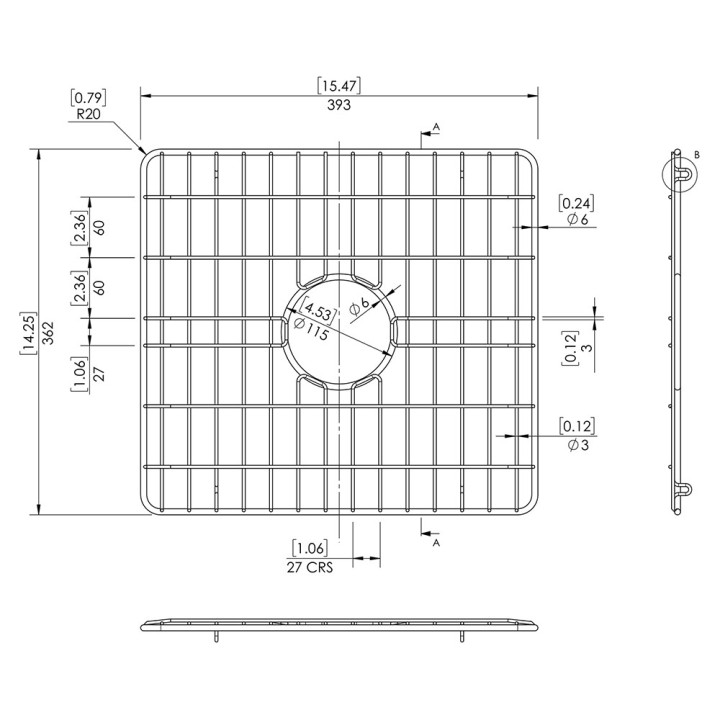 Kitchen Double Bowl Wire Grid - 2 pack