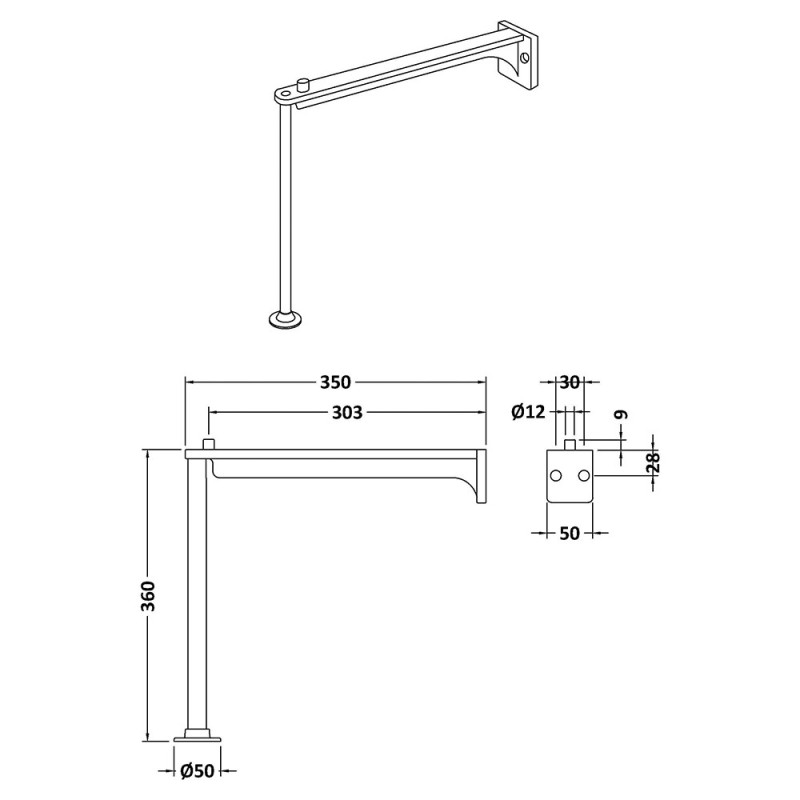 Cleaner Sink Legs & Wall Bracket (Pair)