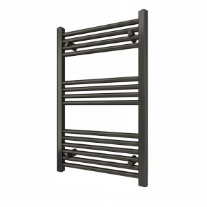 500mm (w) x 800mm (h) Straight Gunmetal Towel Rail