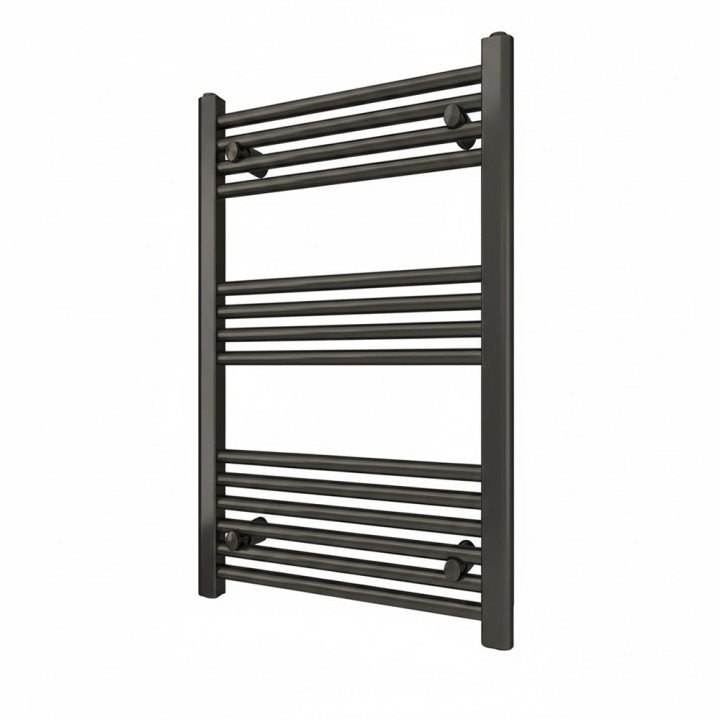 500mm  x 800mm  Straight Gunmetal Heated Bathroom Towel Rail
