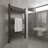 500mm (w) x 800mm (h) Straight Gunmetal Towel Rail - closeup