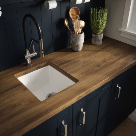 Fireclay Undermount Sink with Overflow 457mm(w) x 457mm(d) x 203mm(h)