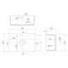 Fireclay Undermount Sink with Overflow 711mm(w) x 482mm(d) x 254mm(h)