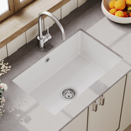 Fireclay Undermount Sink with Overflow 711mm(w) x 482mm(d) x 254mm(h)