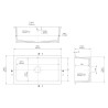 Fireclay Undermount Sink with Overflow 762mm(w) x 457mm(d) x 254mm(h)