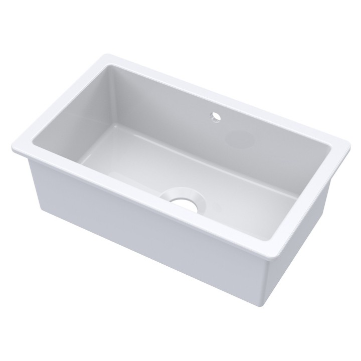 Fireclay Undermount Sink with Overflow 762mm(w) x 457mm(d) x 254mm(h)