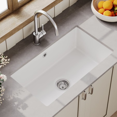 Fireclay Undermount Sink with Overflow 762mm(w) x 457mm(d) x 254mm(h)