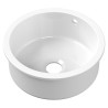 Fireclay Undermount Round Sink with Overflow 460mm(w) x 191mm(h)