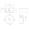 Fireclay Undermount Round Sink with Overflow 460mm(w) x 191mm(h)