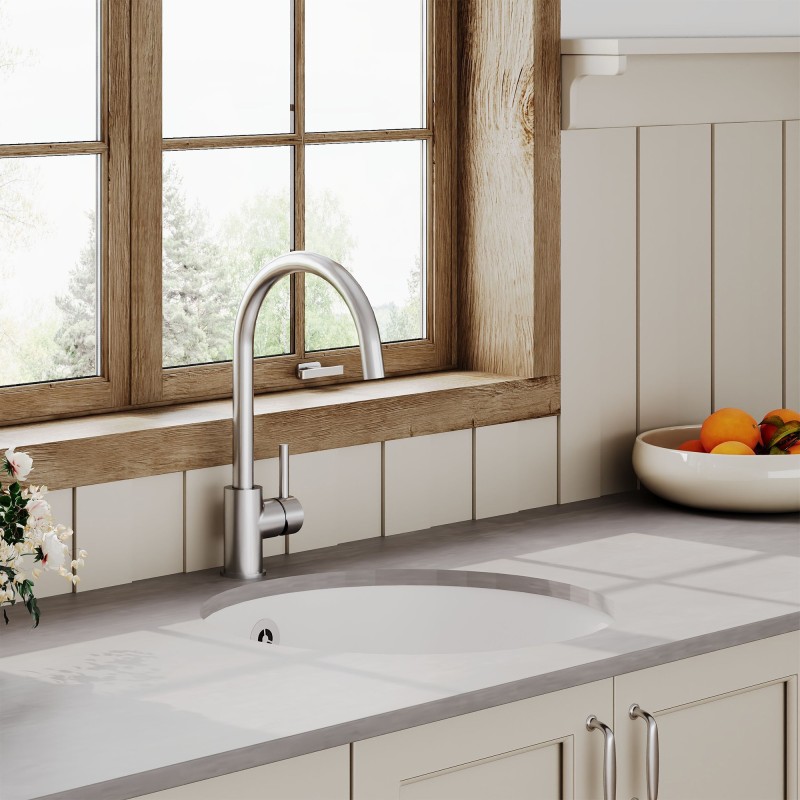 Fireclay Undermount Round Sink with Overflow 460mm(w) x 191mm(h)