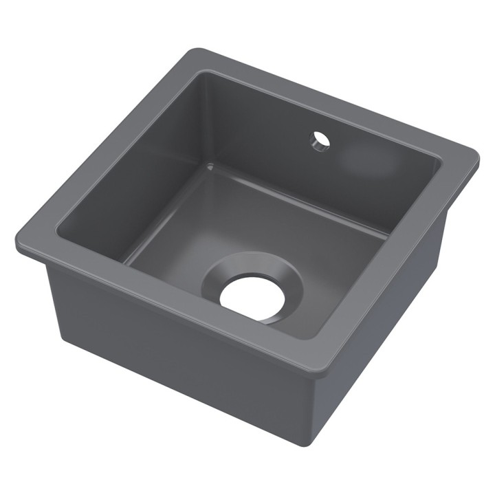 Black Fireclay Undermount Sink with Overflow 457mm(w) x 457mm(d) x 203mm(h)