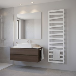 550mm (w) x 1600mm (h) Lattice White Vertical Designer Radiator Towel Rail