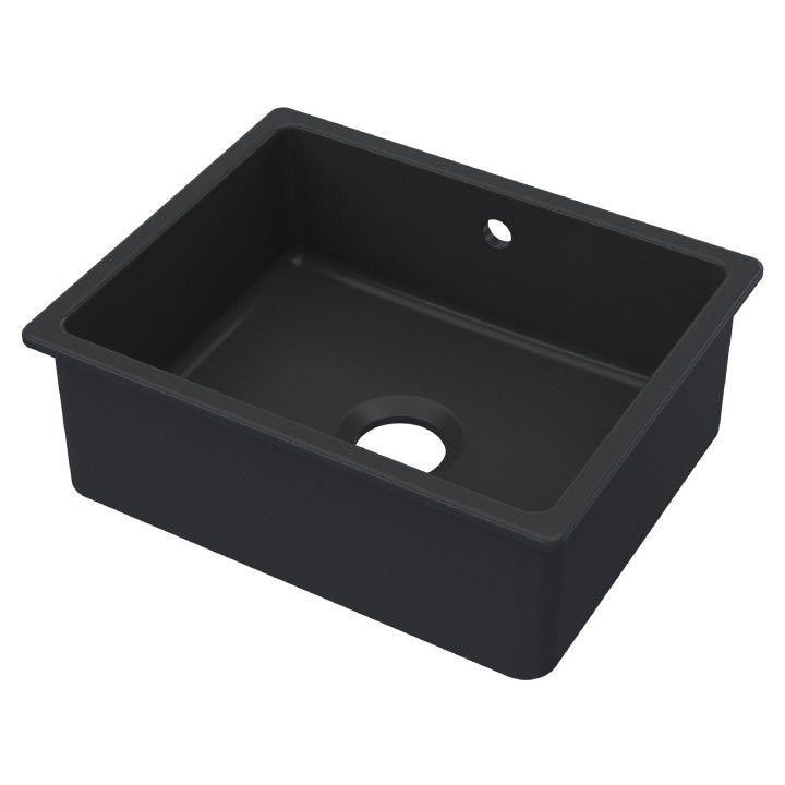 Black Fireclay Undermount Sink with Overflow 548mm(w) x 442mm(d) x 197mm(h)