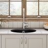 Black Fireclay Undermount Round Sink with Overflow 460mm(w) x 191mm(h)