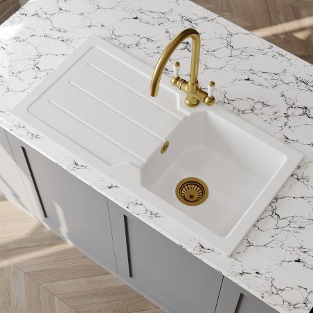 Fireclay Counter Top Sink Single Bowl 865mm(w) x 525mm(d) x 235mm(h)
