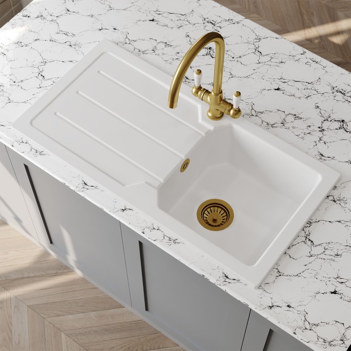 Fireclay Counter Top Sink Single Bowl 865mm(w) x 525mm(d) x 235mm(h)