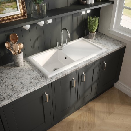 Fireclay Counter Top Sink Single Bowl 1010mm(w) x 525mm(d) x 235mm(h)