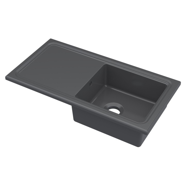 Black Fireclay Counter Top Sink Single Bowl 1010mm(w) x 525mm(d) x 235mm(h)