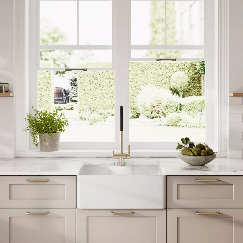 Fireclay Butler Sink with Tap Ledge 595mm(w) x 450mm(d) x 220mm(h)