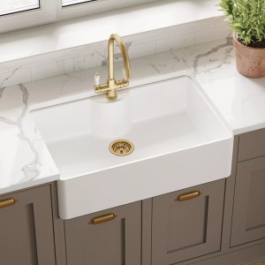 Fireclay Butler Sink with Tap Ledge  795mm(w) x 500mm(d) x 220mm(h)