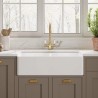 Fireclay Butler Sink 2 Bowl with Flush Weir 795mm(w) x 500(d) x 220mm(h)