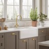 Fireclay Butler Sink 2 Bowl with Flush Weir 795mm(w) x 500(d) x 220mm(h)