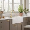 Fireclay Butler Sink 2 Bowl with Flush Weir, Tap Hole & Overflows 795mm(w) x 500(d) x 220mm(h)