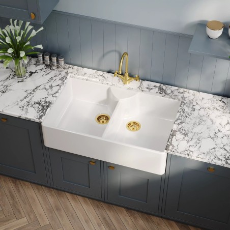 Fireclay Butler Sink with Stepped Weir 895mm(w) x 550mm(d) x 220mm(h)