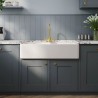 Fireclay Butler Sink  with Stepped Weir, Tap Hole & Overflows 895mm(w) x 550mm(d) x 220mm(h)