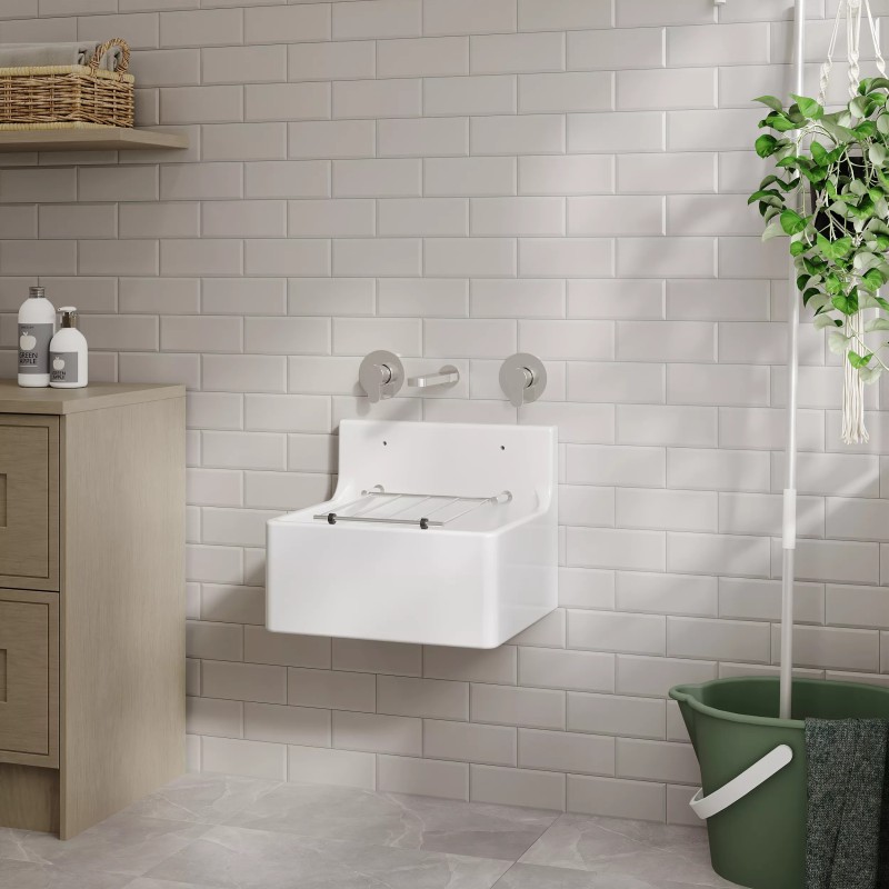 Fireclay Cleaner Sink with Grid 455mm(w) x 362mm(d) x 396mm(h)