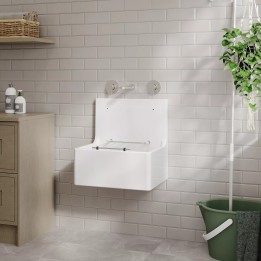 Fireclay Cleaner Sink with Grid 515mm(w) x 535mm(d) x 393mm(h)