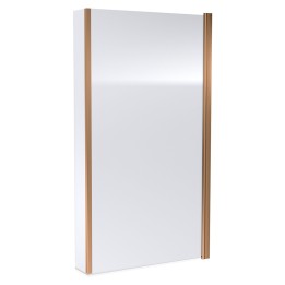 Brushed Bronze Square Top L-Shaped Designer Hinged Bath Screen & Fixed Return 805mm(w) x 1435mm(h) - 6mm Glass