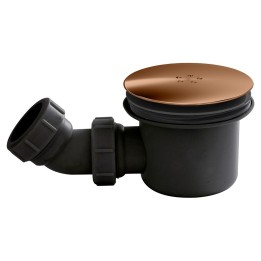 Brushed Bronze Fast Flow Black Shower Waste - Side Connection