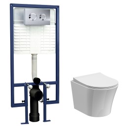 5 in 1 Round Wall Hung Pan & Concealed Cistern