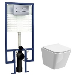 5 in 1 Square Wall Hung Pan & Concealed Cistern