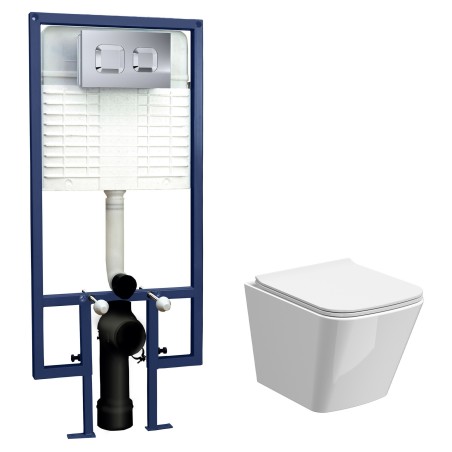 5 in 1 Square Wall Hung Pan & Concealed Cistern