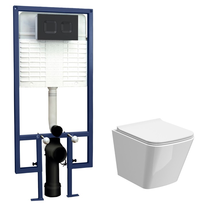 5 in 1 Square Wall Hung Pan & Concealed Cistern