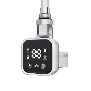 Chrome Cleo Square Smart WIFI Thermostatic Electric Heating Element (300W - 900W)