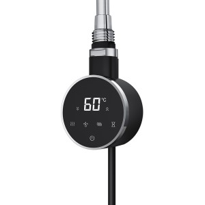 Black Cleo Slimline Round Smart WIFI Thermostatic Electric Heating Element (300W - 900W)