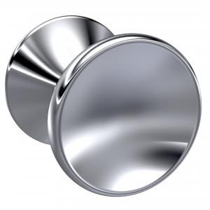 Chrome Indented Round Knobs - 30mm (x2)