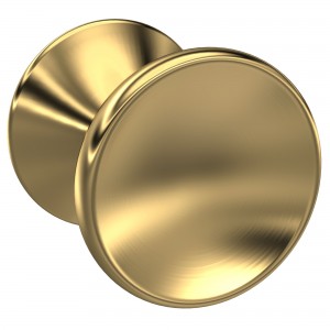 Brushed Brass Indented Round Knobs - 30mm (x2)