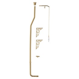 Traditional Brushed Brass High Level Toilet Flush Pipe Pack